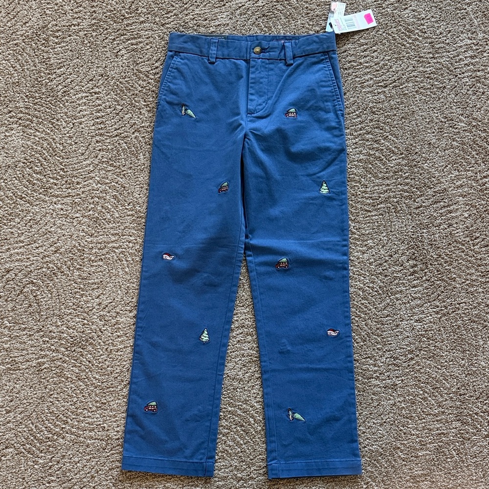 Vineyard Vines Blue Embroidered Kids Chinos